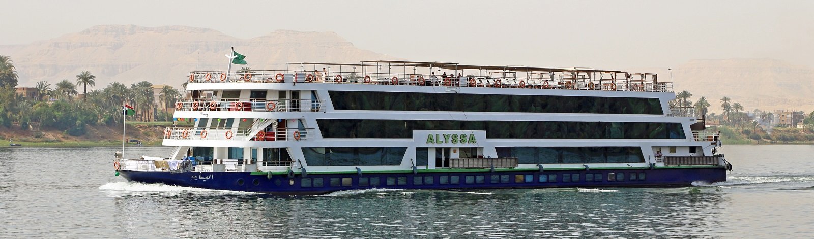 MS Alyssa passing desert hills on the Nile