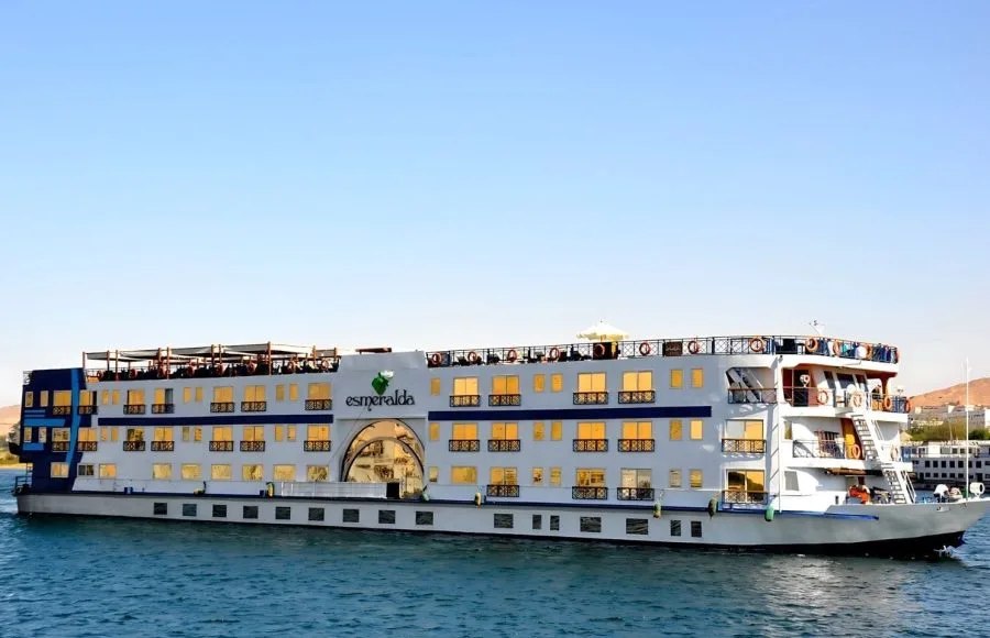 The MS Esmeralda sailing on the Nile